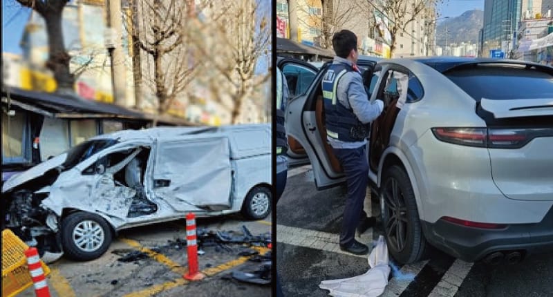 포르쉐 SUV, 서울 전통시장으로 돌진해 상인 포함 3명 부상