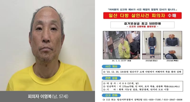 이영복 신상 정보 공개, 경기북부 여성 다방 업주 살해 사건
